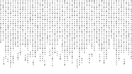 Technology vector binary code. Random falling digits on screen. Hacked software. Matrix sciense background. Big data analytics.