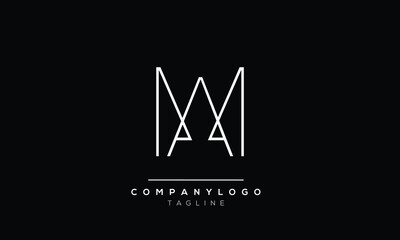 Abstract Letter Initial MA AM Vector Logo Design Template