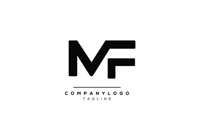 Abstract Letter Initial MF FM Vector Logo Design Template