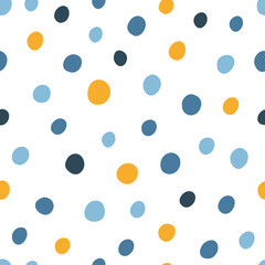Naklejka na ściany i meble Seamless pattern with yellow and blue circles