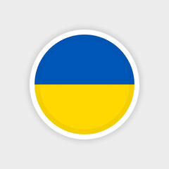 Flag of Ukrainian with circle frame and white background