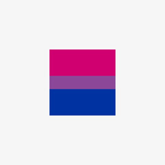 Square bisexual flag on white background