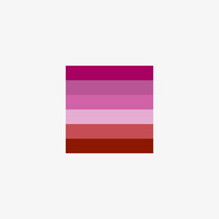 Square lesbian flag on white background