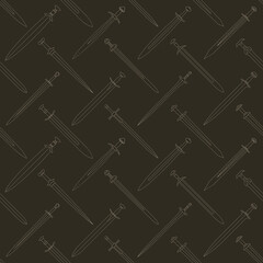 Seamless pattern with ancient swords for your project