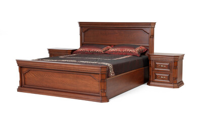 classic bed isolated on white background