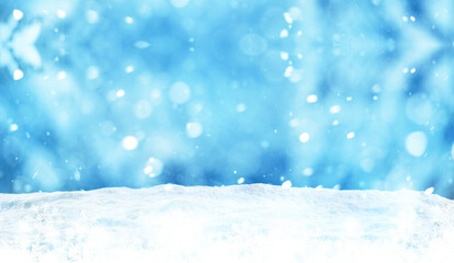 Christmas abstract ornaments background with snow