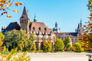 Vajdahunyad castle in autumn, Budapest, Hungary © Mistervlad