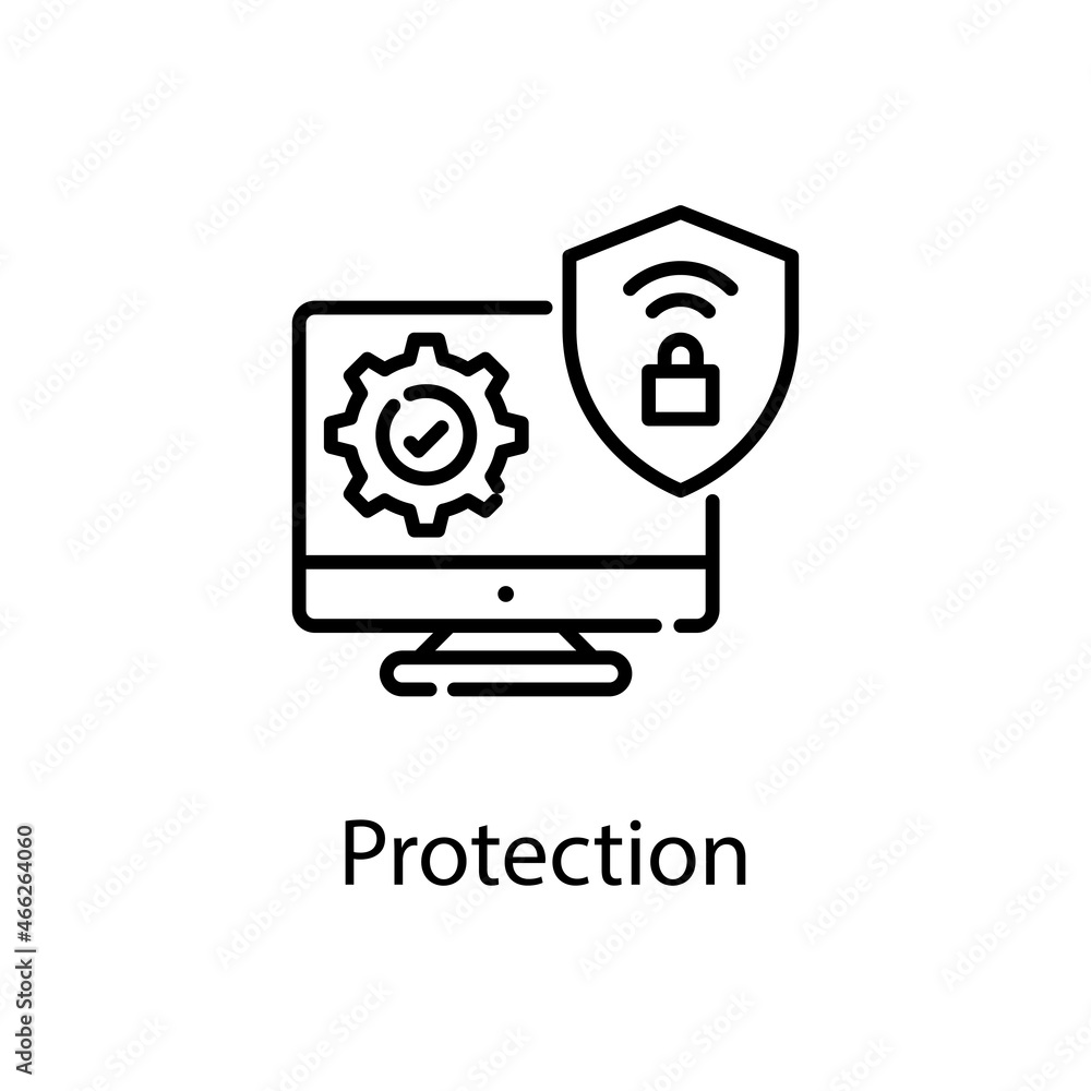 Poster protection vector outline icon design illustration. web analytics symbol on white background eps 10 