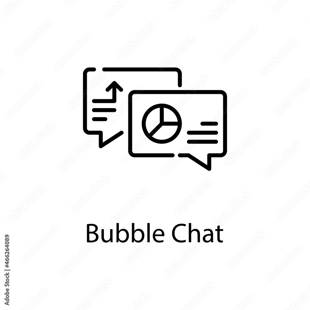 Poster bubble chat vector outline icon design illustration. web analytics symbol on white background eps 10
