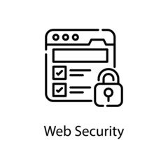 Web security vector outline Icon Design illustration. Web Analytics Symbol on White background EPS 10 File