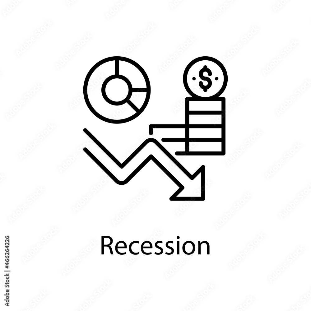 Poster recession vector outline icon design illustration. web analytics symbol on white background eps 10 f