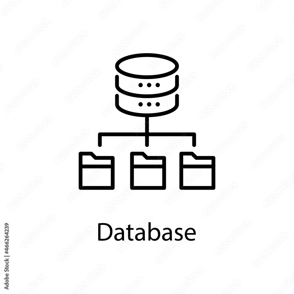 Poster database vector outline icon design illustration. web analytics symbol on white background eps 10 fi