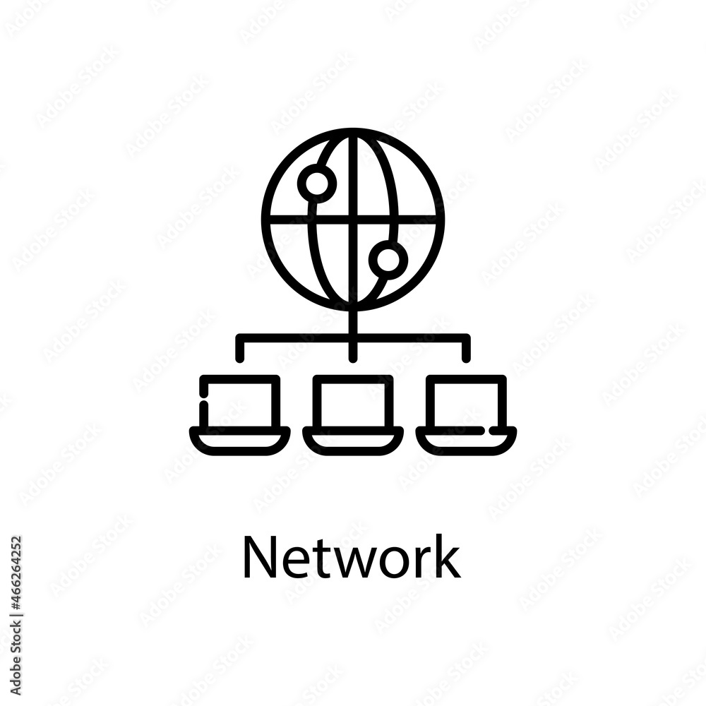 Poster network vector outline icon design illustration. web analytics symbol on white background eps 10 fil