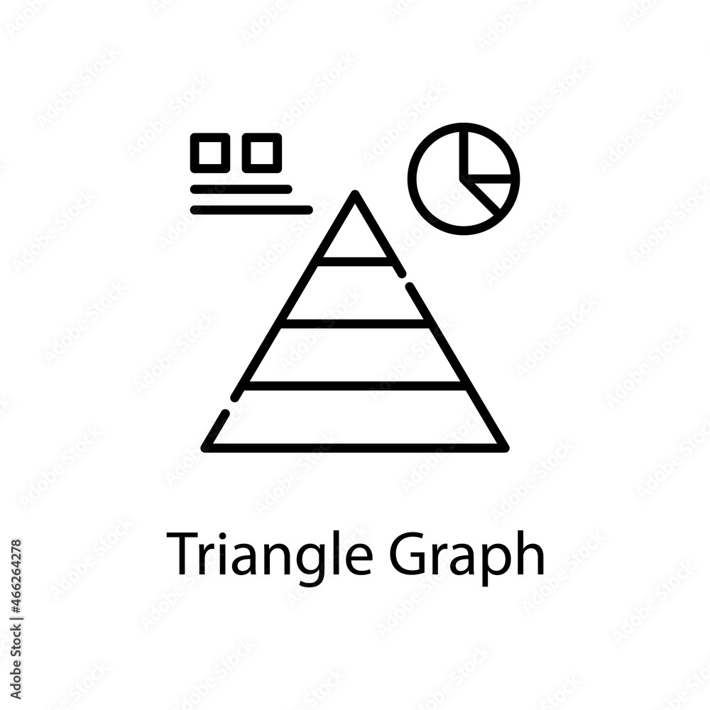 Poster triangle graph vector outline icon design illustration. web analytics symbol on white background eps