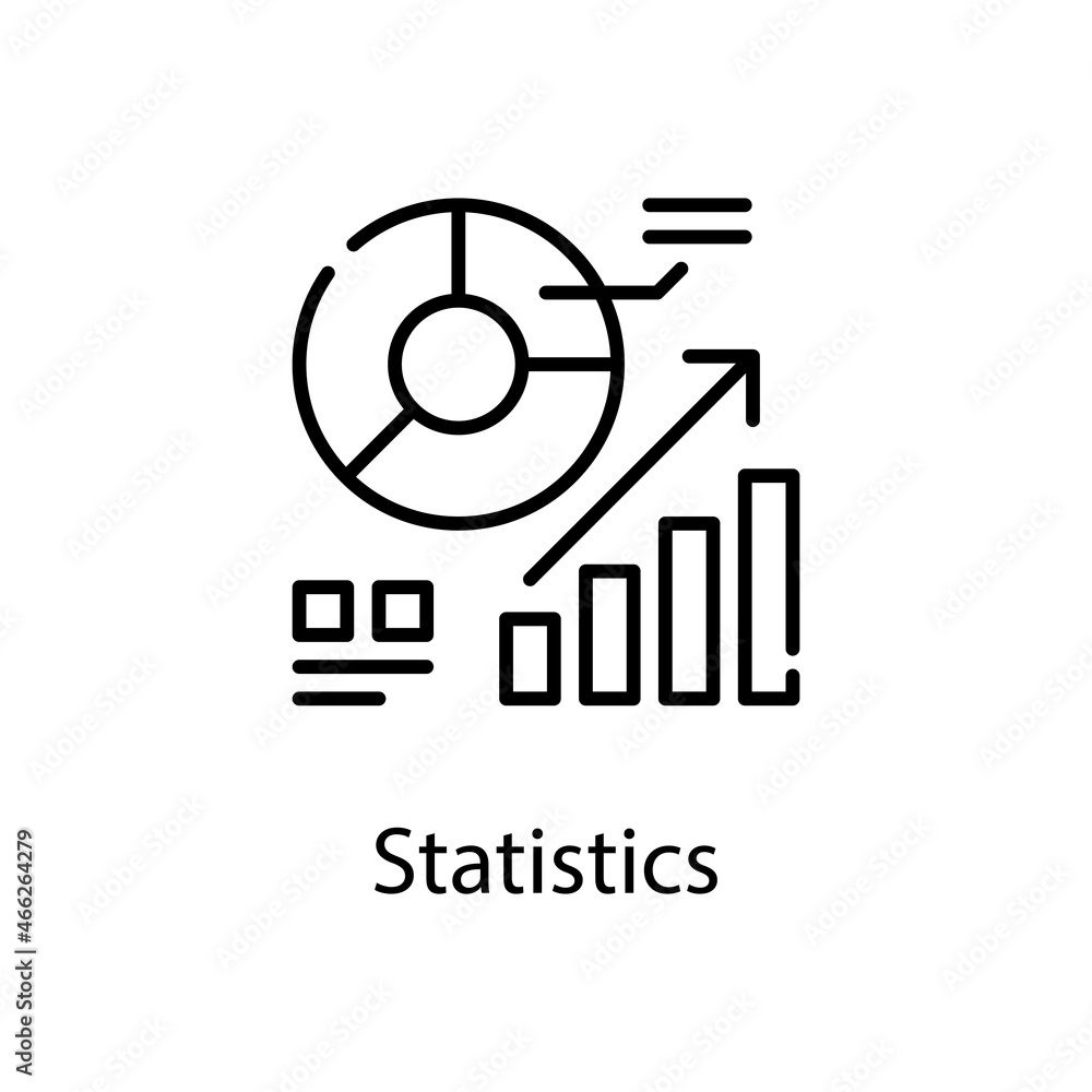Aufkleber statistics vector outline icon design illustration. web analytics symbol on white background eps 10 
