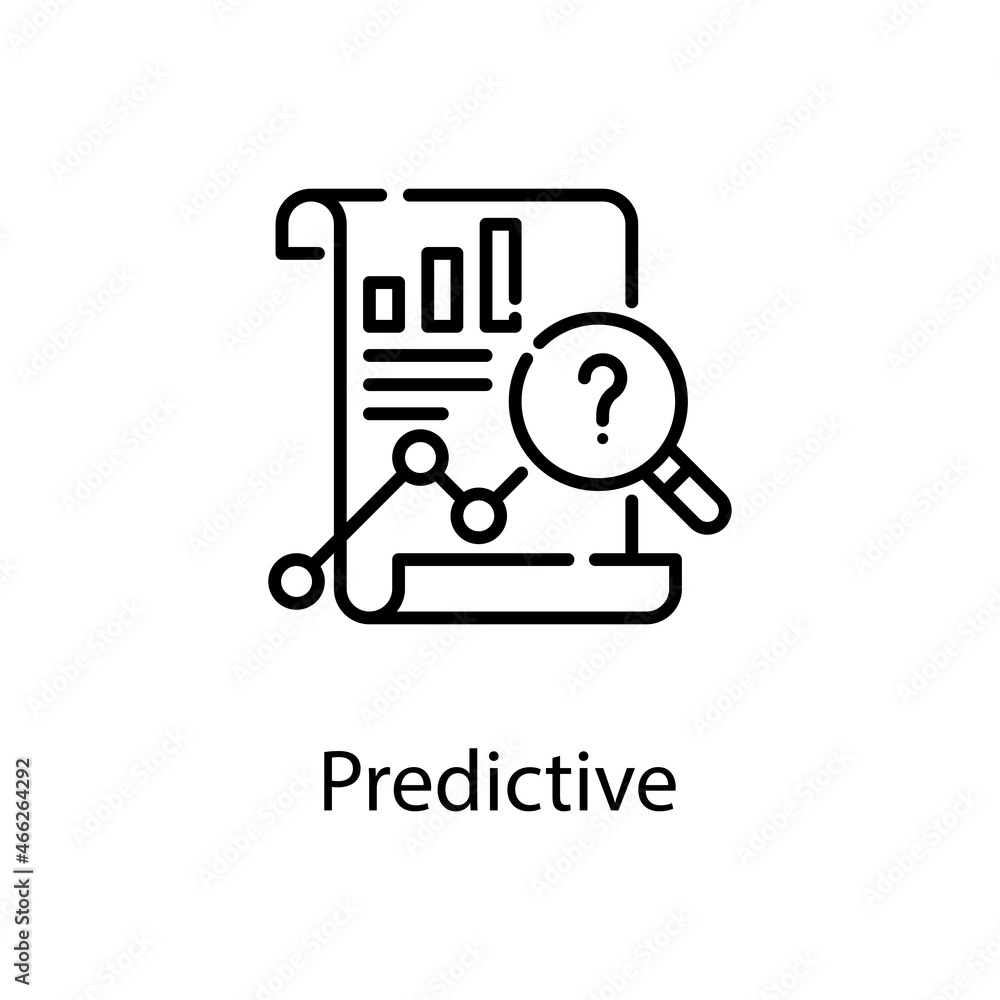 Poster predictive vector outline icon design illustration. web analytics symbol on white background eps 10 