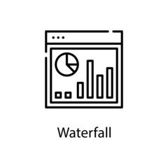 Waterfall chart vector outline Icon Design illustration. Web Analytics Symbol on White background EPS 10 File