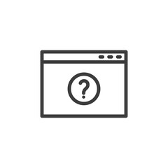 Web page with question mark icon on white background.