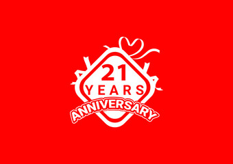 21 years anniversary celebration logo and icon design