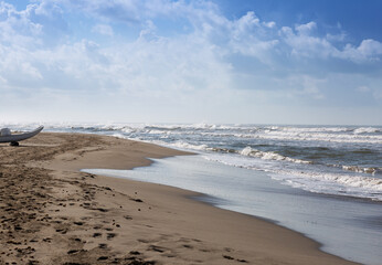 sea and beach in autumn