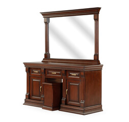 Bed dressing table isolated on white background