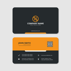 Modern business card orange and black elegant professional