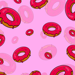 Donut pattern sweet food vector dessert pastry tasty cream