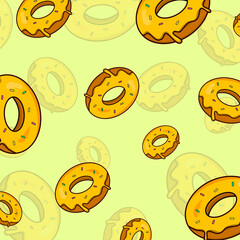 Donut pattern sweet food vector dessert pastry tasty cream