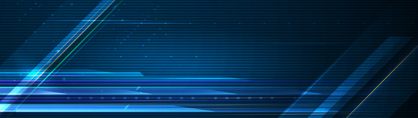 Vector abstract arrow and lines pattern design. Dynamic movement and motion blur over dark blue background. Illustration futuristic, Fast and High speed connection technology, cyberspace concept.