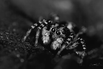 spider jumper macro, arachnophobia, beautiful jumping spider, poisonous spider