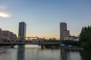 Obraz premium 大阪の夕方の街並み