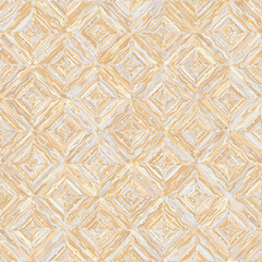A mosaic made up of rough striped squares. Gray, yellow, beige. Seamless texture.
