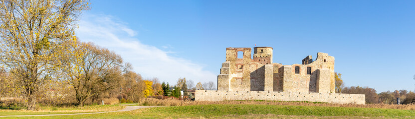 Fototapeta na wymiar ruins of the bishop's castle in Siewierz