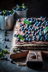 Sweet and homemade wafers made of chocolate and berries