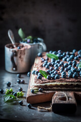 Homemade and delicious wafers made of chocolate and berries