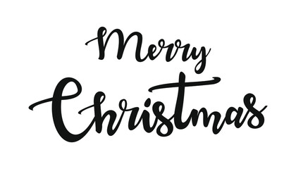 Merry Christmas lettering template. Vector text calligraphic.  Holiday phrase. Typography for holiday poster, title, print, greeting postcard ets