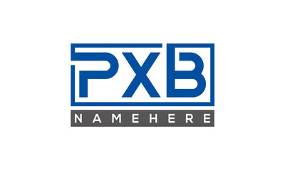 PXB Letters Logo With Rectangle Logo Vector