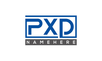 PXD Letters Logo With Rectangle Logo Vector