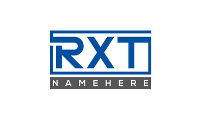 RXT Letters Logo With Rectangle Logo Vector