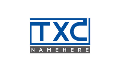 TXC Letters Logo With Rectangle Logo Vector