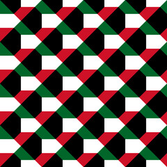 seamless pattern of kuwait flag. vector illustration. print, book cover, wrapping paper, decoration, banner and etc