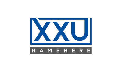 XXU Letters Logo With Rectangle Logo Vector