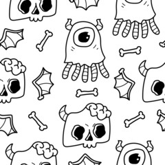 halloween pattern designs illustration for clothing, wallpapers, backgrounds, posters, books, banners and more