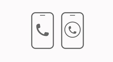 Smartphone Call Icon Set. Vector isolated editable illustration set