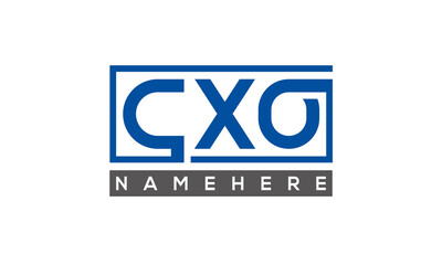 CXO Letters Logo With Rectangle Logo Vector