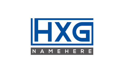 HXG Letters Logo With Rectangle Logo Vector