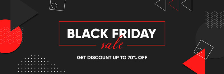 Black friday modern background sale with realistic concept and geometric shape