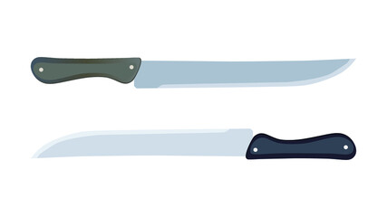 chef knives, butcher meat knives for butcher shop, Meat cutting knives, Cutlery icon set - vector realistic kitchen knives isolated, Vector illustration