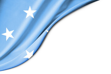 Federated States of Micronesia flag. 3d illustration. with white background space for text.