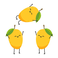 Mango character design. Mango vector on white background.